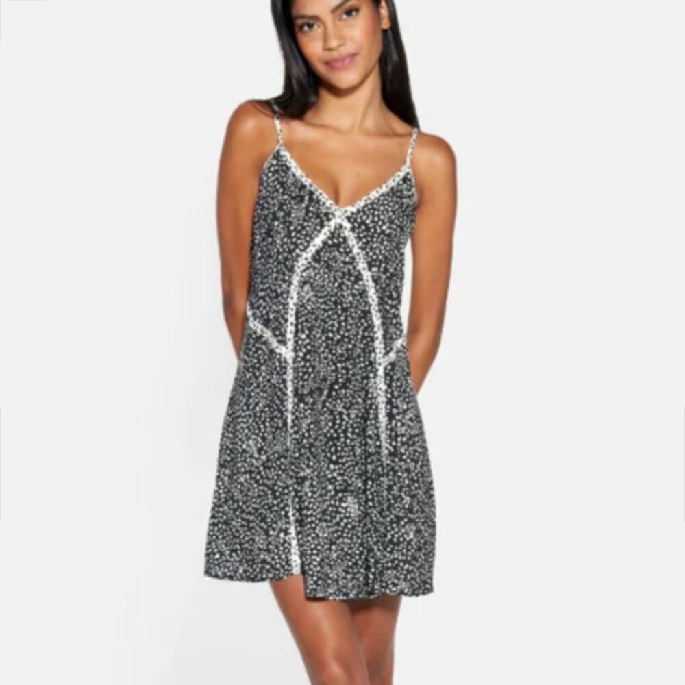 Hurley Black Ivory Sundress L Festival Beach Vacation Boho Casual Coastal NEW